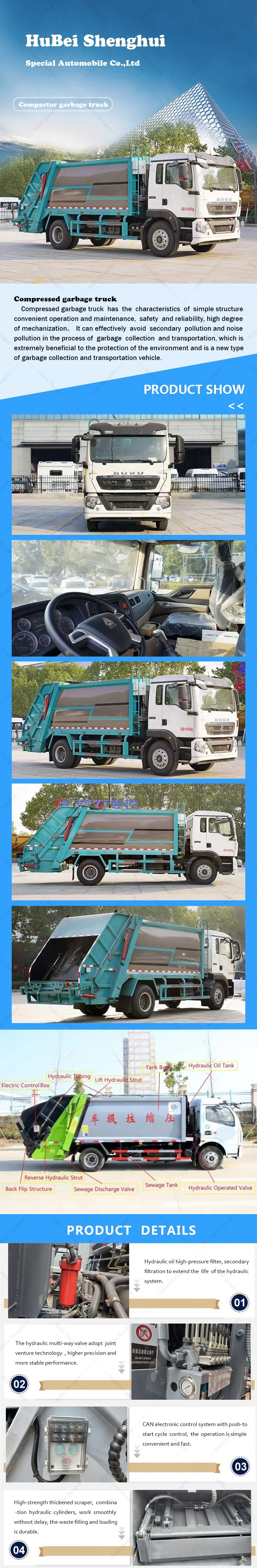 Sinotruk HOWO 4X2 Garbage Collection Transport Disposal Truck 18000L Refuse Transfer Wast Collection Compactor Garbage Truck Waste Management Garbage Truck