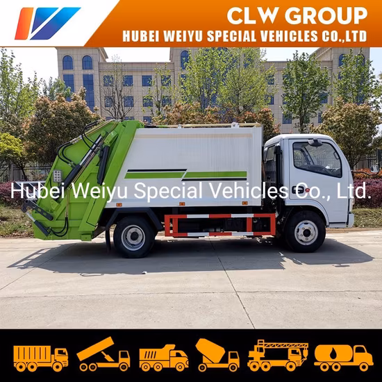 Small 3tons Rear Load Compressor Garbage Compactor Waste Disposal Collection Truck Trash Removable Bin Garbage Truck