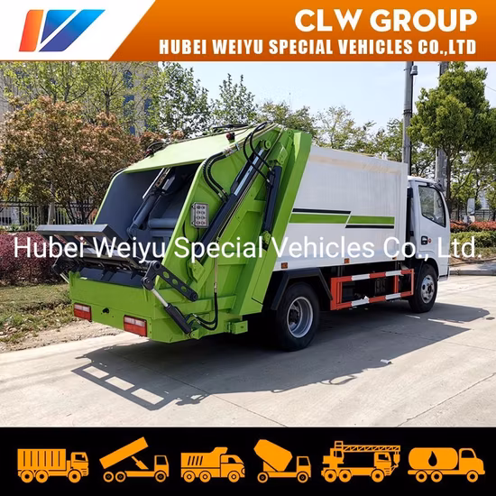 Small 3tons Rear Load Compressor Garbage Compactor Waste Disposal Collection Truck Trash Removable Bin Garbage Truck